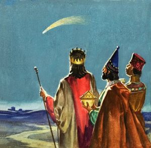 De drie Wijzen uit het Oosten met de ster van Bethlehem